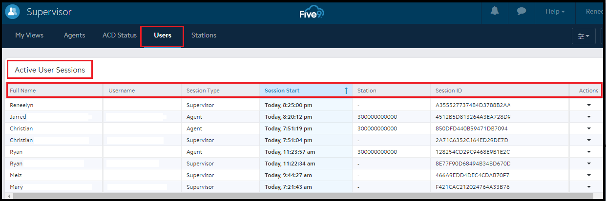 Supervisor Plus | Checking the active user session