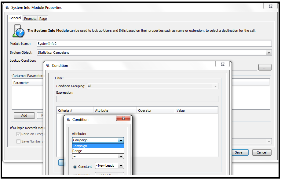 Administrator System Info Module Statistics Campaigns