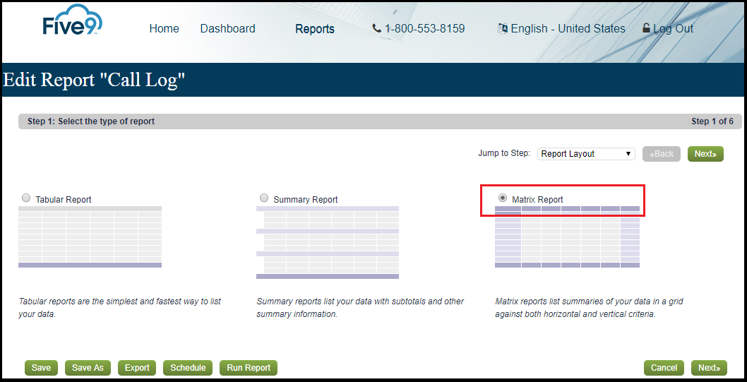 Reporting | Customizing a Call Log Report Using Matrix Layout