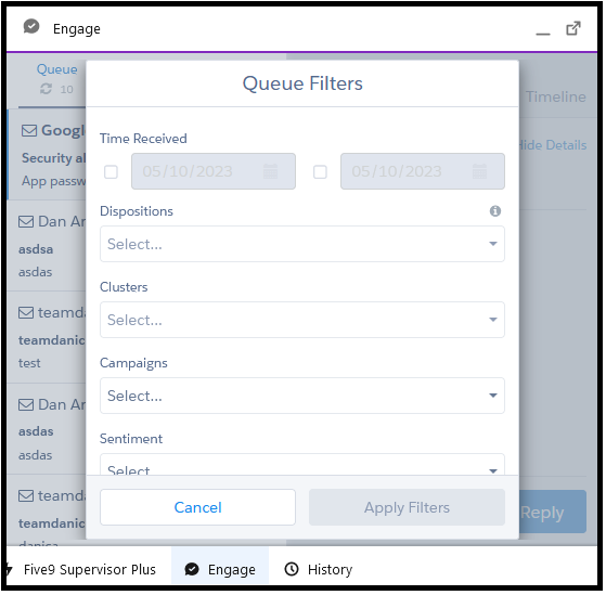 Digital Engagement | Text Channel Queue Filter Settings