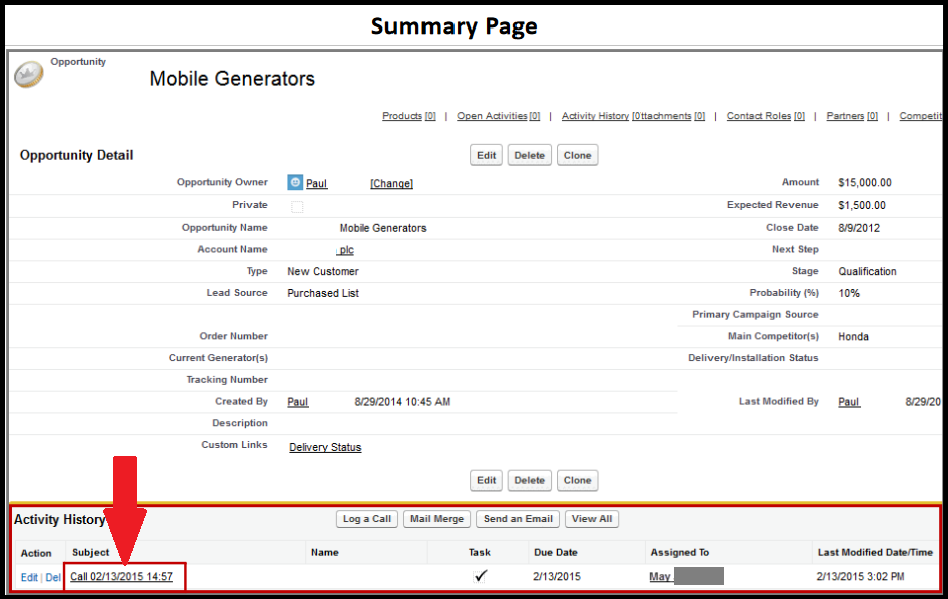 Salesforce OpenCTI | Logging Call Activity