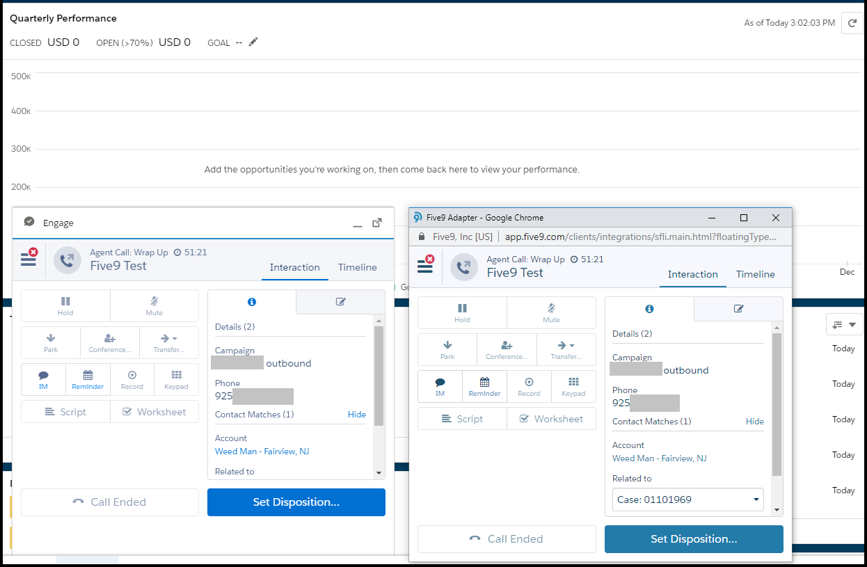 Salesforce OpenCTI | Getting 2 instances of the Adapter window