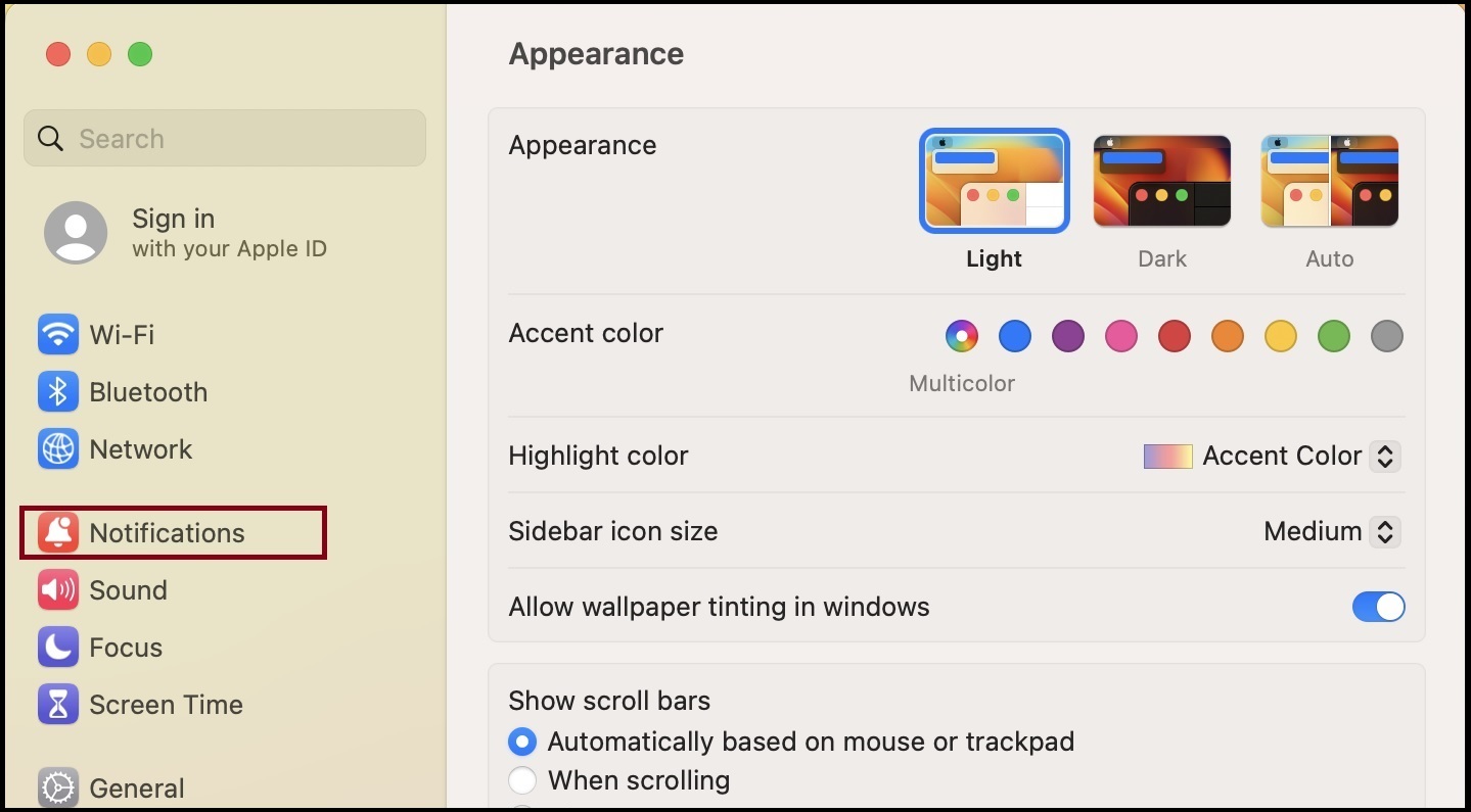 VCC | Managing Notifications in Mac OS Ventura & Monterey