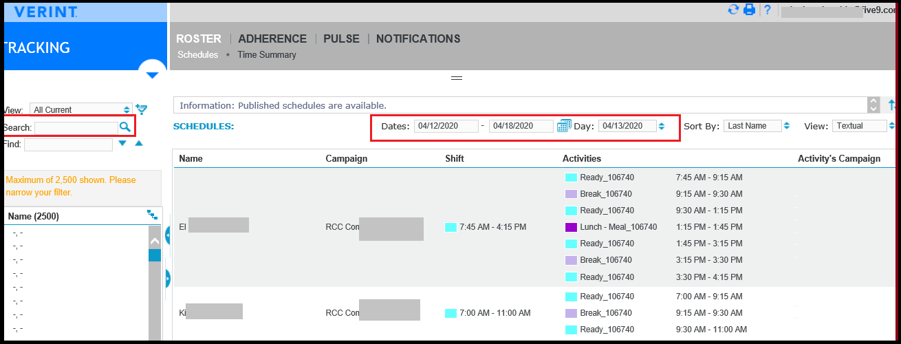 Verint | Shift Request shows invalid due to schedule shift could not be ...