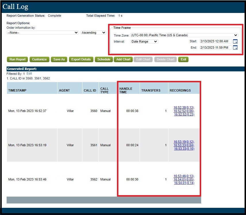 Reporting | Call Recording Leg Behavior on Transferred Calls