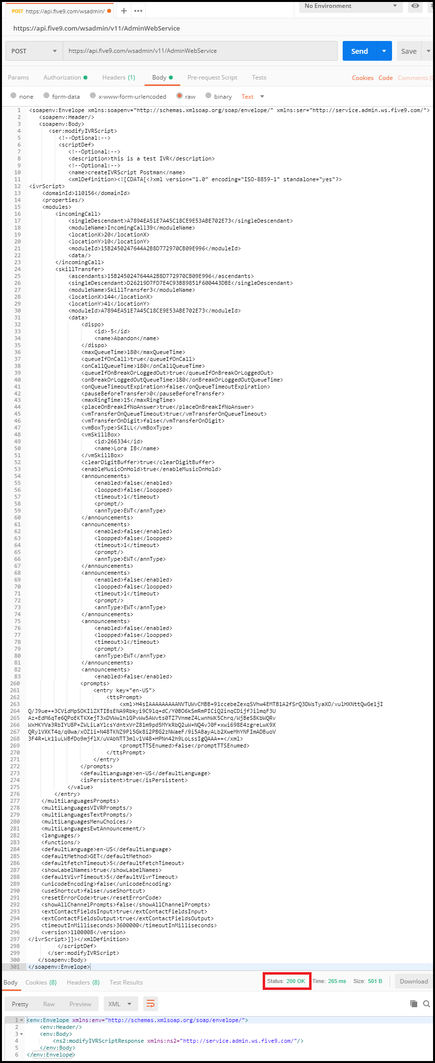 API | Manage IVR Scripts using Postman