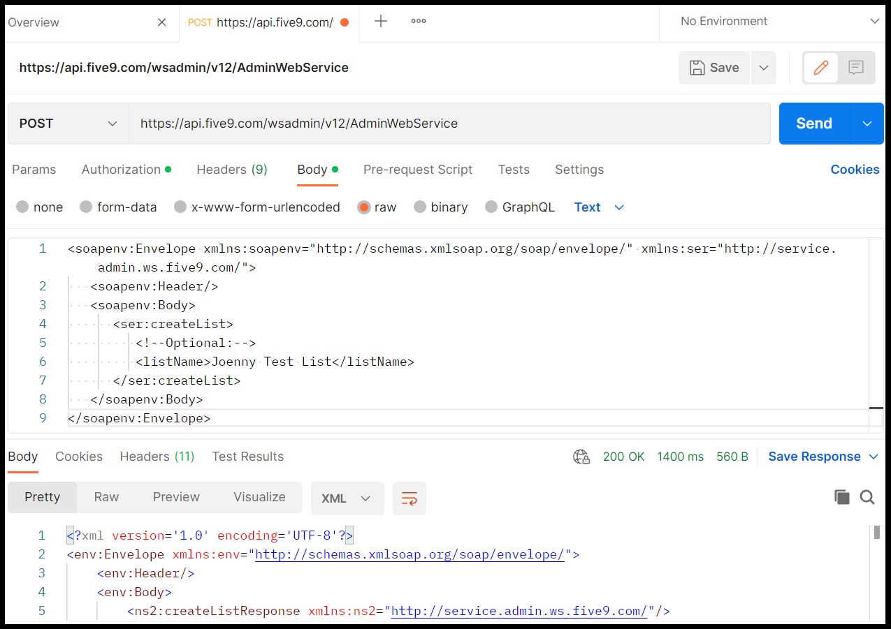 API | Creating a List Using Postman