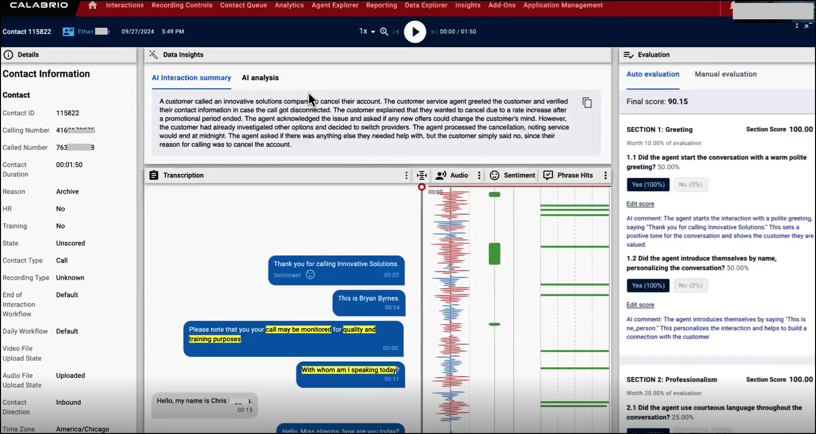 Calabrio | AI Tools Overview