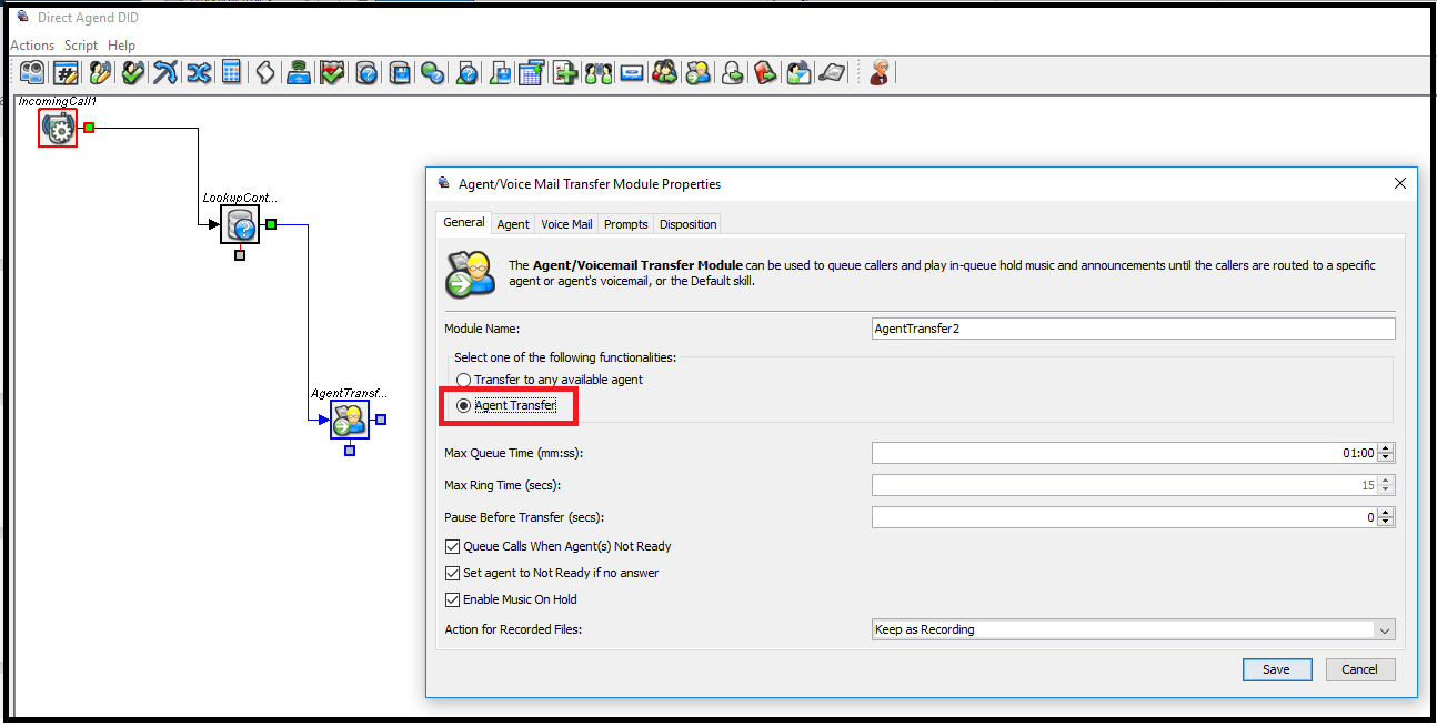 Administrator | Transferring calls to Direct DID using IVR Script and ...