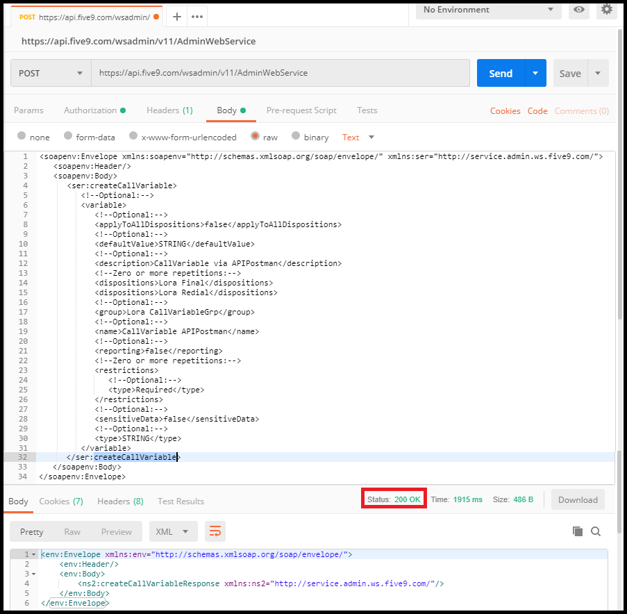 API | Create, Delete, Get and Modify Call Variables using Postman
