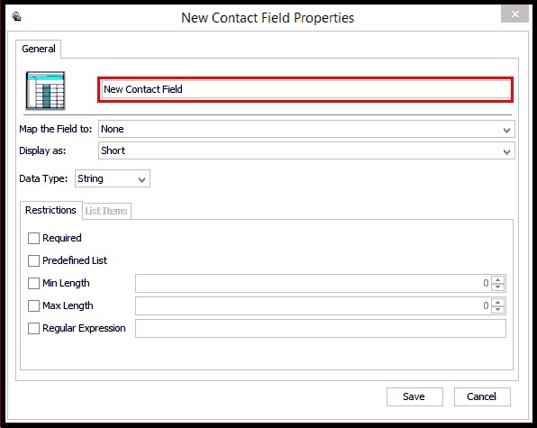 Administrator | Creating or Deleting a Custom Contact Field