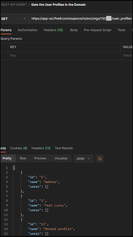 API | Get the User Profiles in a Domain using Supervisor REST API