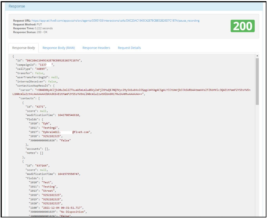 API | Pause a Call Recording using REST API