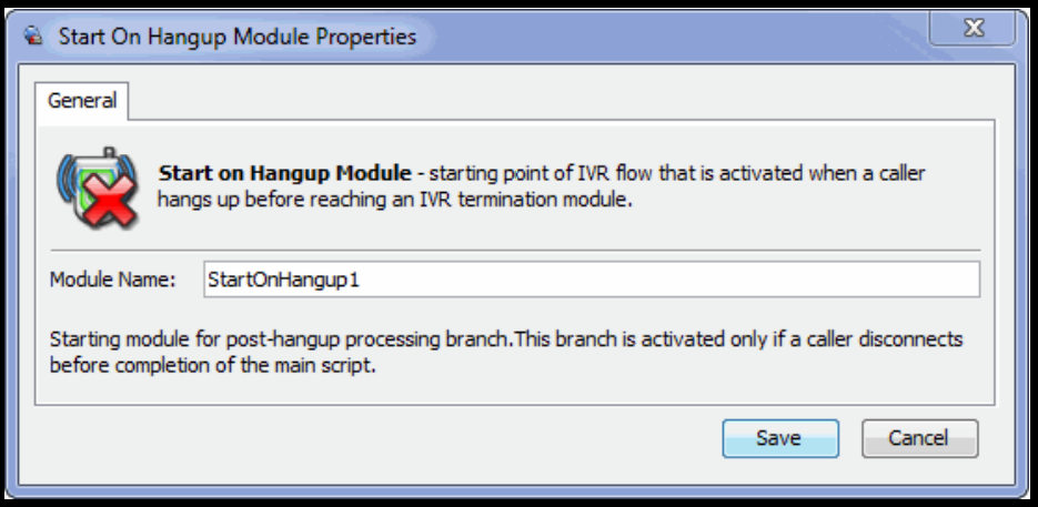 Administrator I Start on Hangup Module in IVR Script