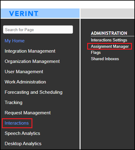 Verint | How to Enable Assessment Forms from the Assignment Manager
