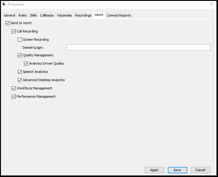 Verint | Items Synced from VCC to Verint