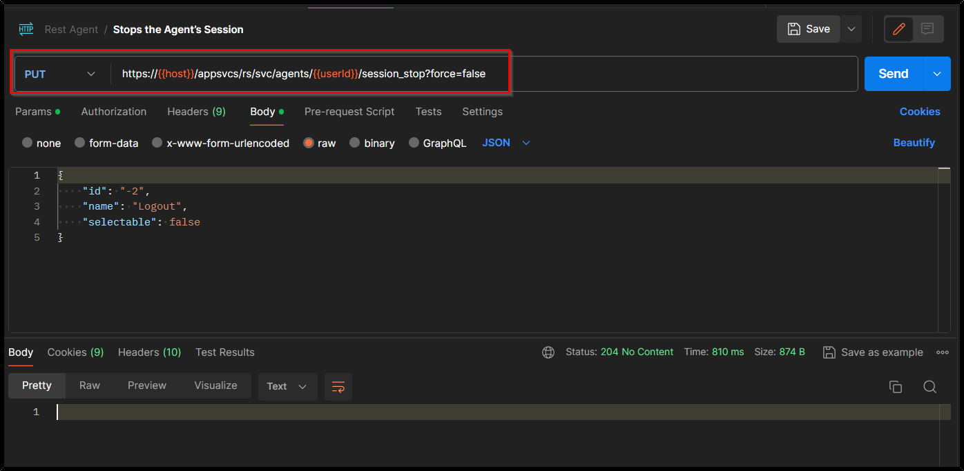 API | How to stop the Agent’s Session via Agent REST API
