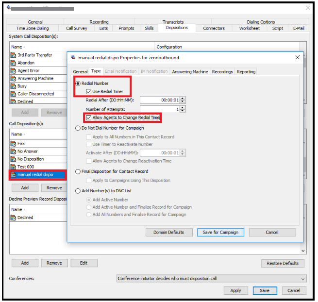 Agent | How to Allow Agents to Change Redial Timer