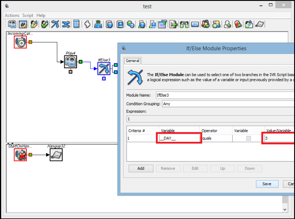 Administrator | Using the Variable _DAY_ on IVR Script