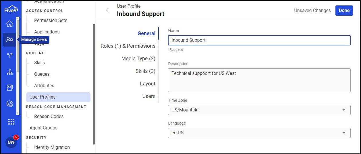 Admin Console | User Profile