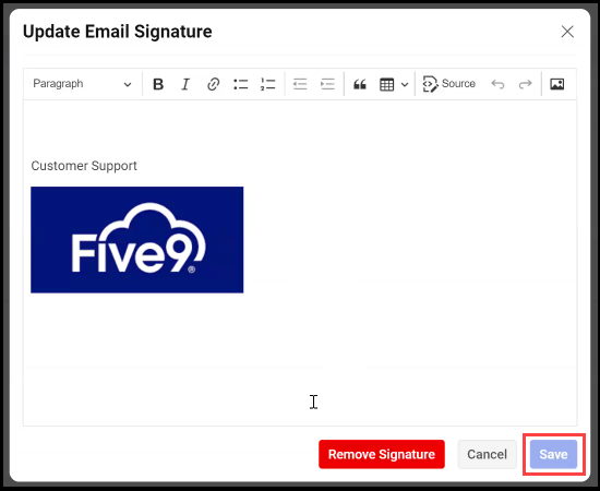 Admin Console | Email Signature by Campaign
