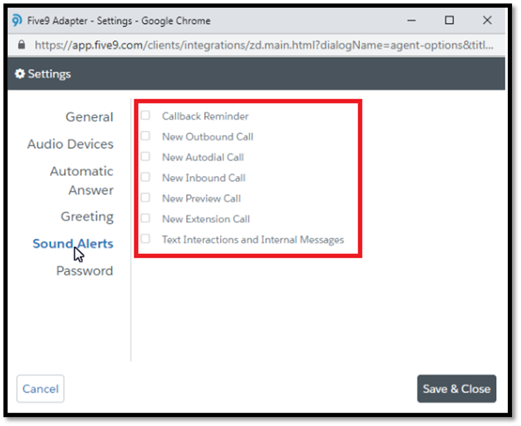 Plus Applications | Configuring Sound Alerts