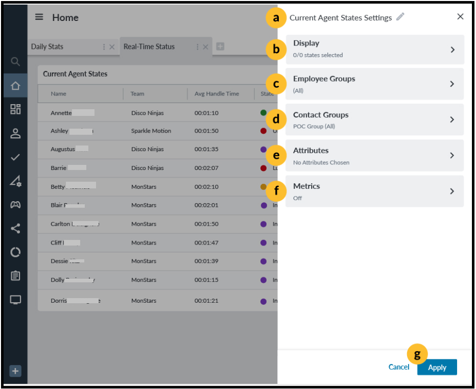 Performance Dashboard | Create a Current Agent State Module