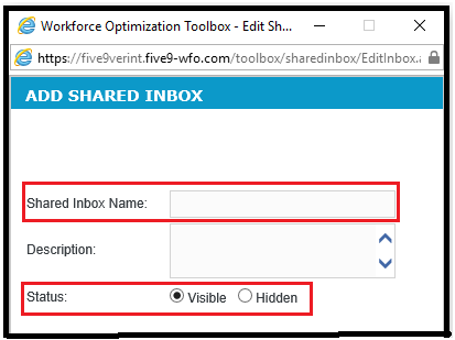 Verint | How to create Shared Inbox?