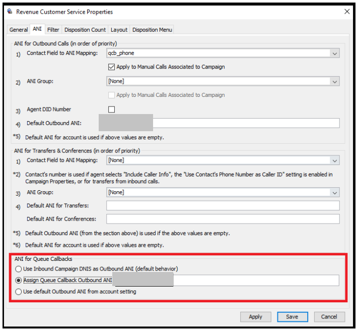 Administrator | Change ANI for Queue Callbacks