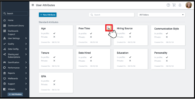 Performance Dashboard | Enabling, Modifying, and Deleting User Attributes