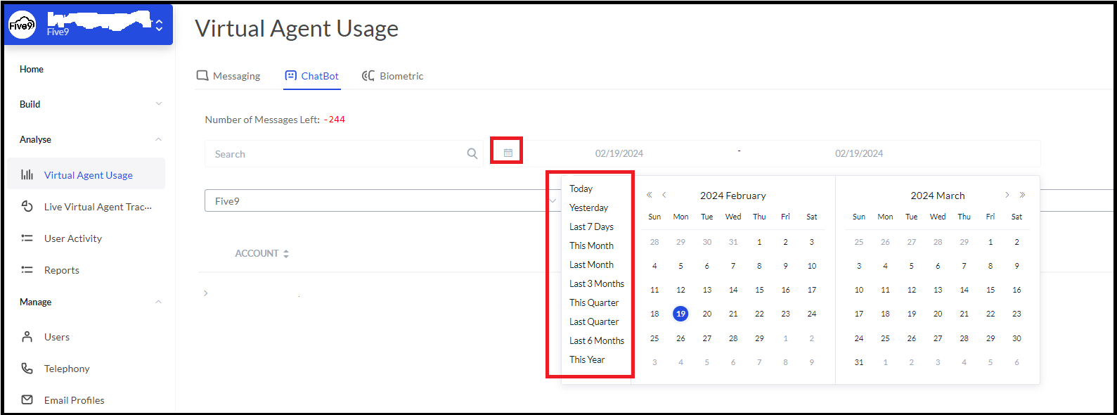Studio 7 | Check Chatbot Virtual Agent Usage