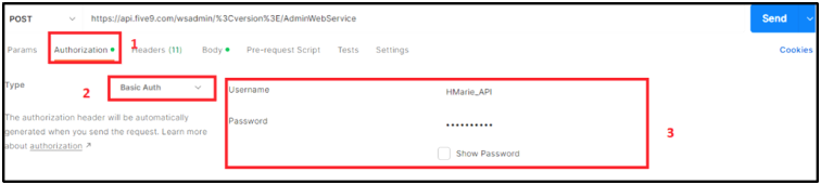 API | Using the modifyUser method using Postman