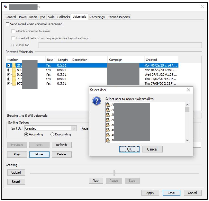 Administrator | Managing User Voicemails
