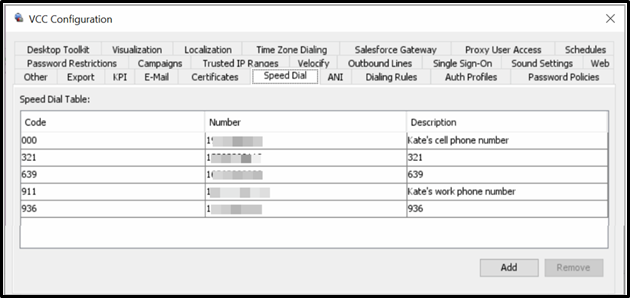 Administrator | Configuring and Removing Speed Dial Numbers for E911