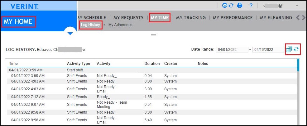 Verint | How to Enable Log History Permission