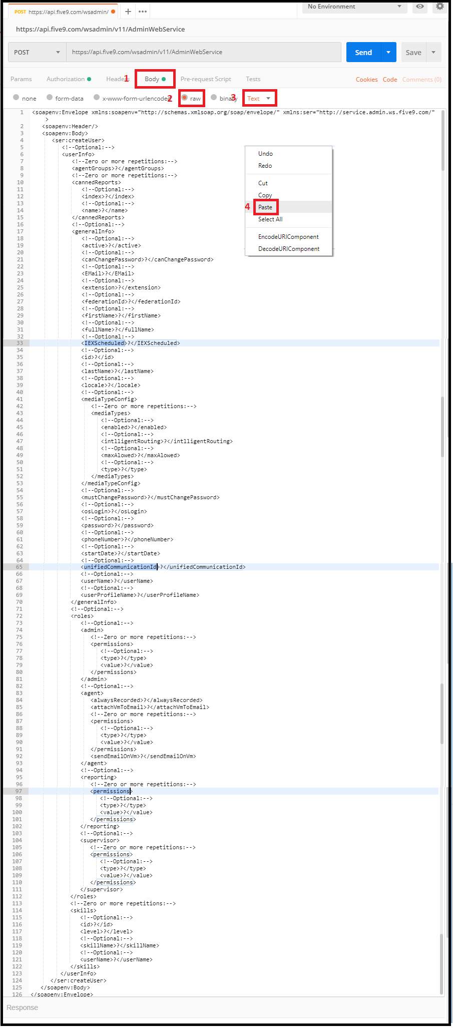 API | Using the createUser method in Postman