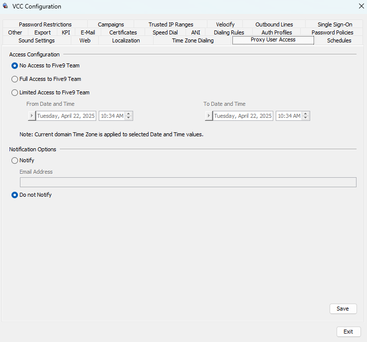 Administrator | Enabling Proxy User Access