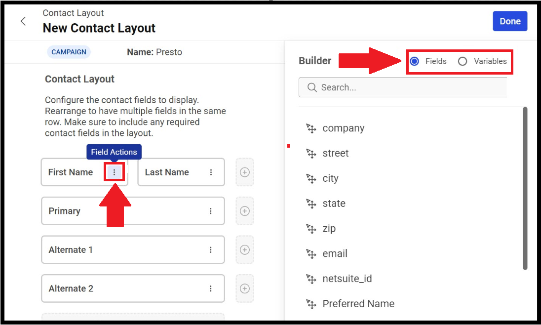 Admin Console | Contact Layouts