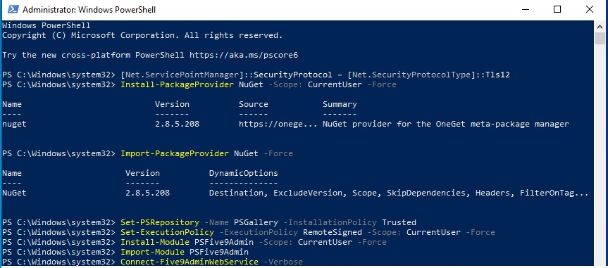 PowerShell | Using Windows PowerShell with Admin Web Service API
