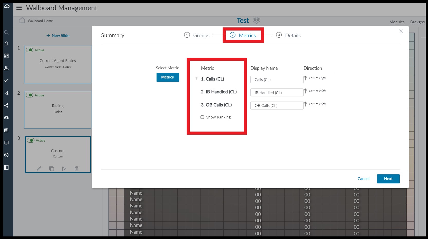 Performance Dashboard | Data is not displaying on the Wallboard