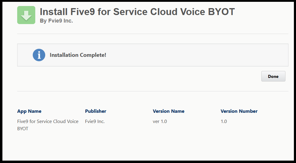 Salesforce Fusion (BYOT) | How to Install the Five9 BYOT Package