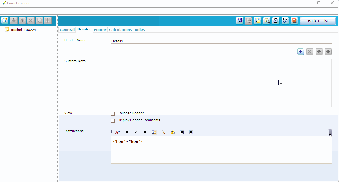 Verint | Unable to Add a Custom Data Field in the Form Header in Form ...