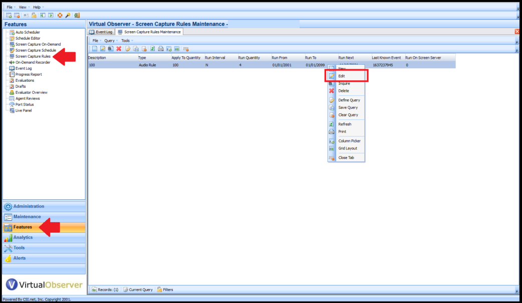 Five9 QM | Modifying Screen Capture Rules