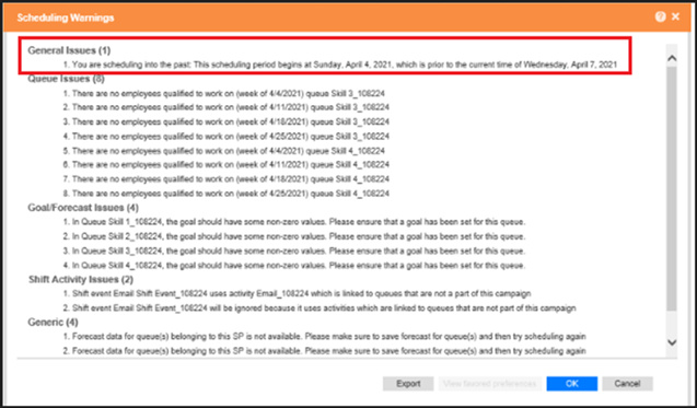 Verint | Troubleshooting Schedule Messages (General Issues)