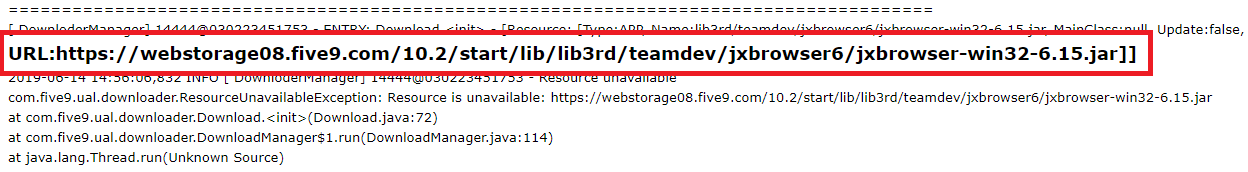 VCC | Unable to install Application due to Java download failed error