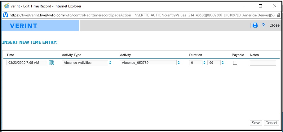 Verint | Tracking Day Details