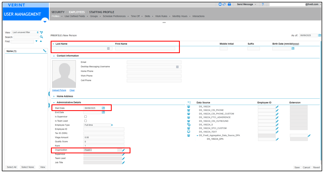 Verint | How to Create New Employees in Verint