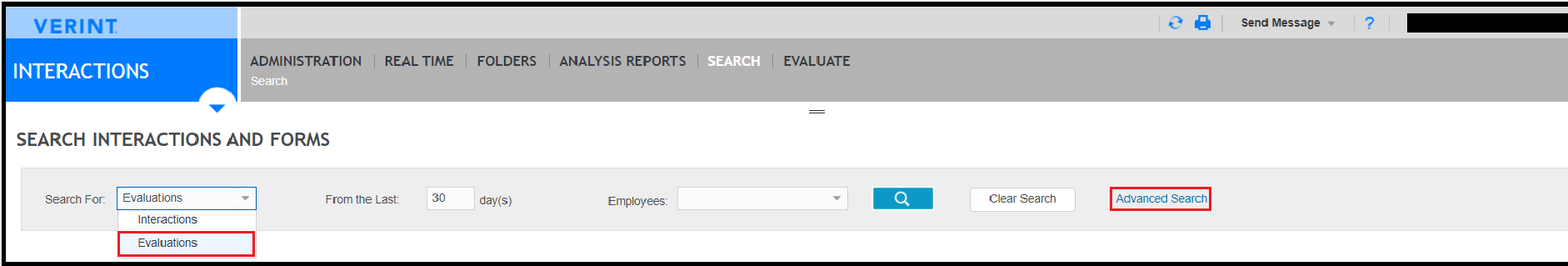 Verint | How to Search Evaluations