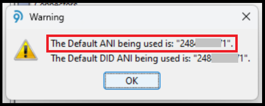 Administrator | Default ANI is Still Used Despite Setting up the ANI ...