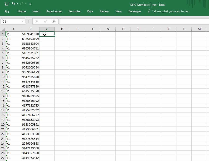 VCC | Converting phone numbers to E.164 format using Excel